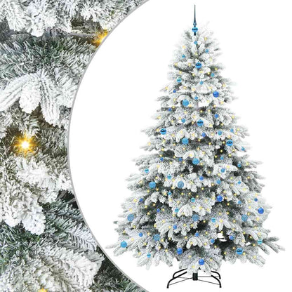 vidaXL Artificial Christmas Tree with 300 LEDs White 240 cm PE and PVC 2