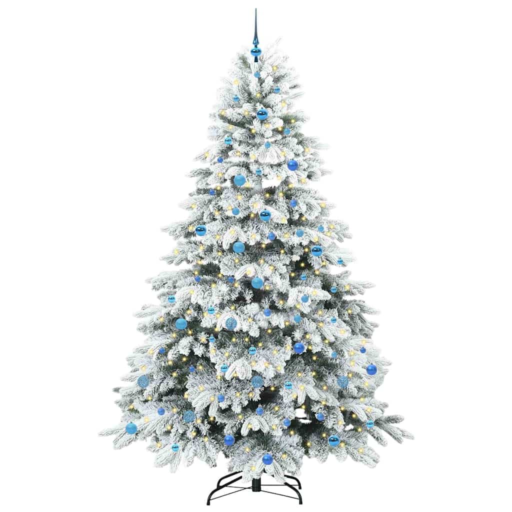 vidaXL Artificial Christmas Tree with 300 LEDs White 240 cm PE and PVC 3