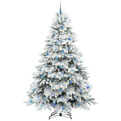 vidaXL Artificial Christmas Tree with 300 LEDs White 240 cm PE and PVC 3