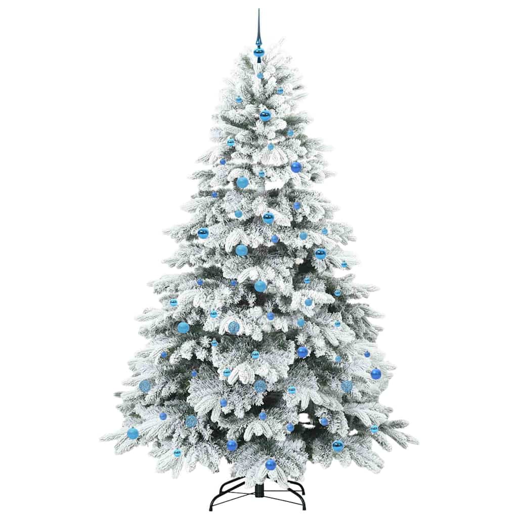 vidaXL Artificial Christmas Tree with 300 LEDs White 240 cm PE and PVC 4