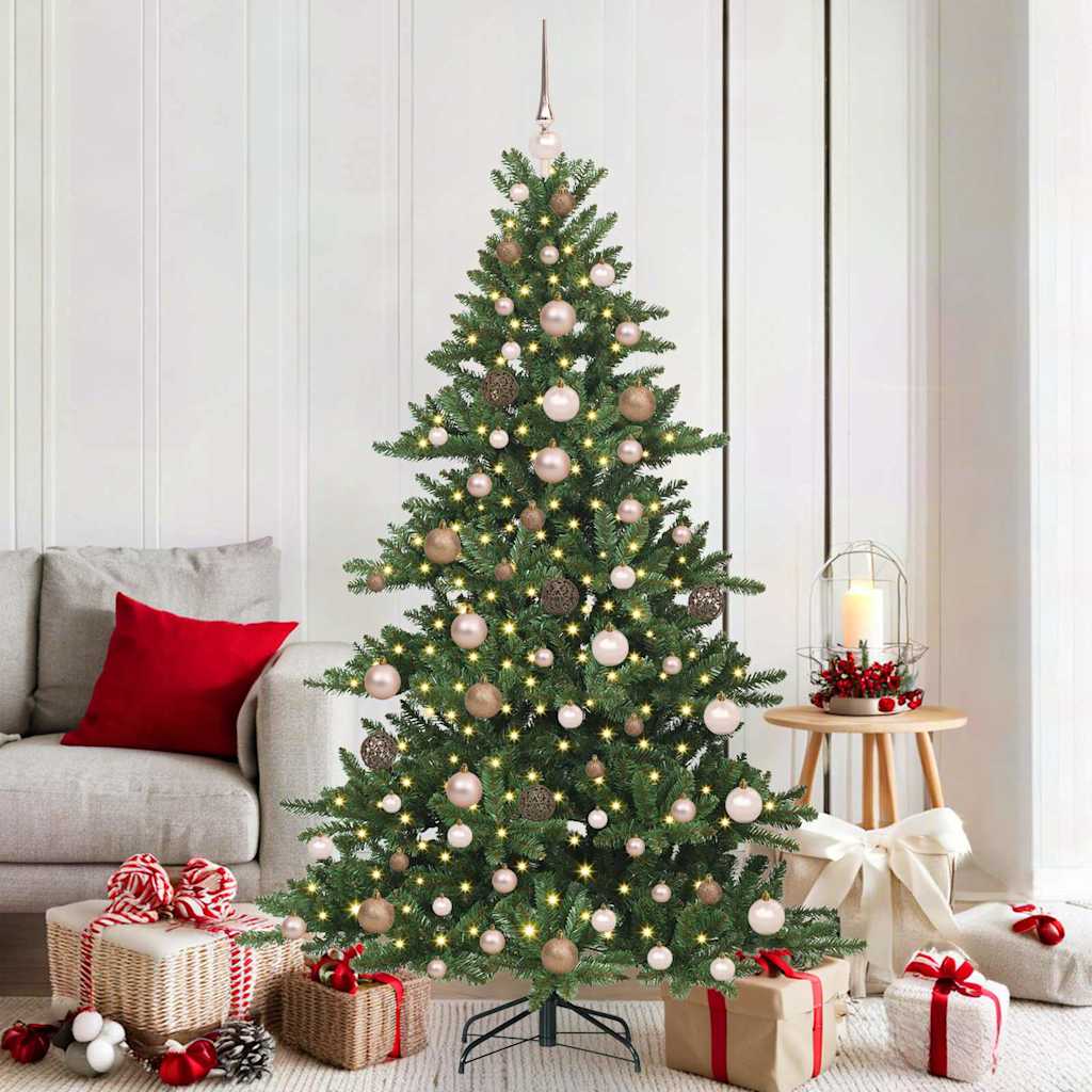 vidaXL Artificial Hinged Christmas Tree Green 180 cm PVC and Steel 1
