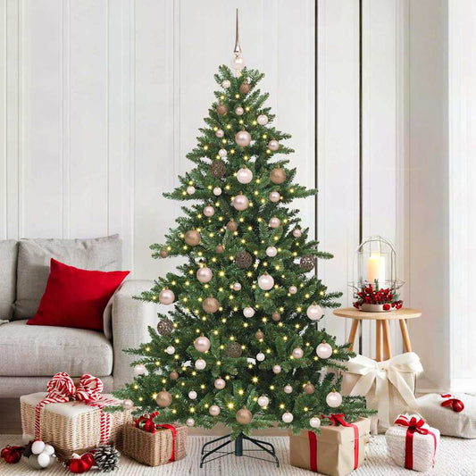 vidaXL Artificial Hinged Christmas Tree Green 180 cm PVC and Steel 1