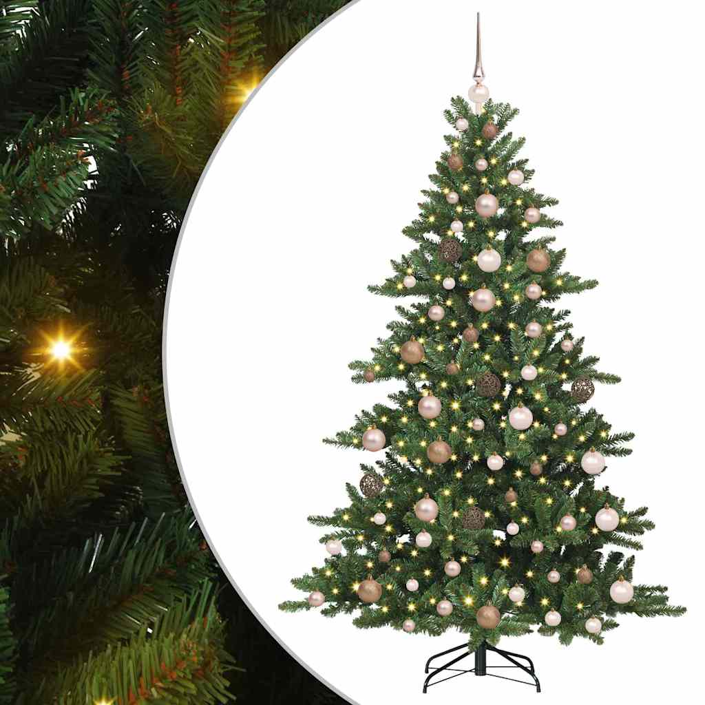 vidaXL Artificial Hinged Christmas Tree Green 180 cm PVC and Steel 2
