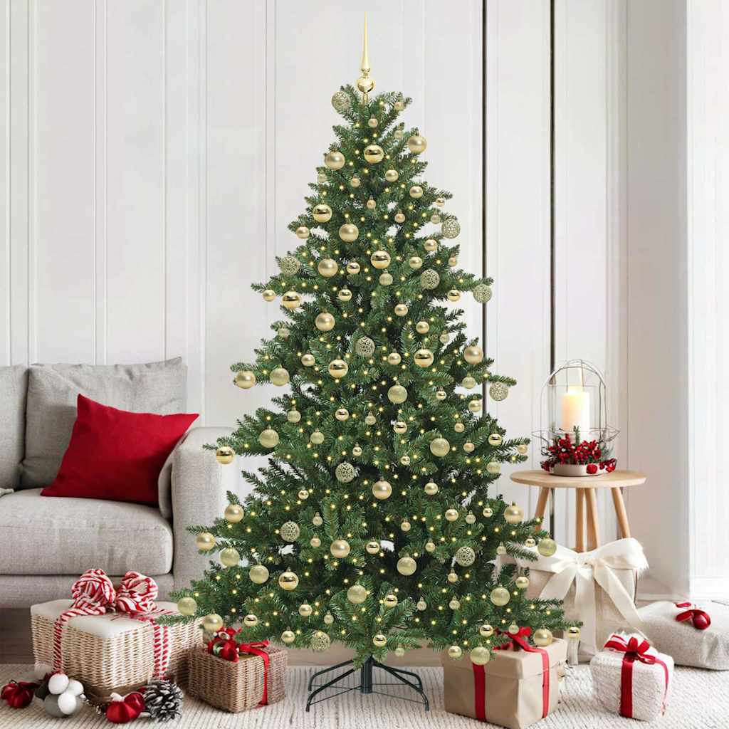 vidaXL Artificial Hinged Christmas Tree Green 180 cm PVC and Steel 1