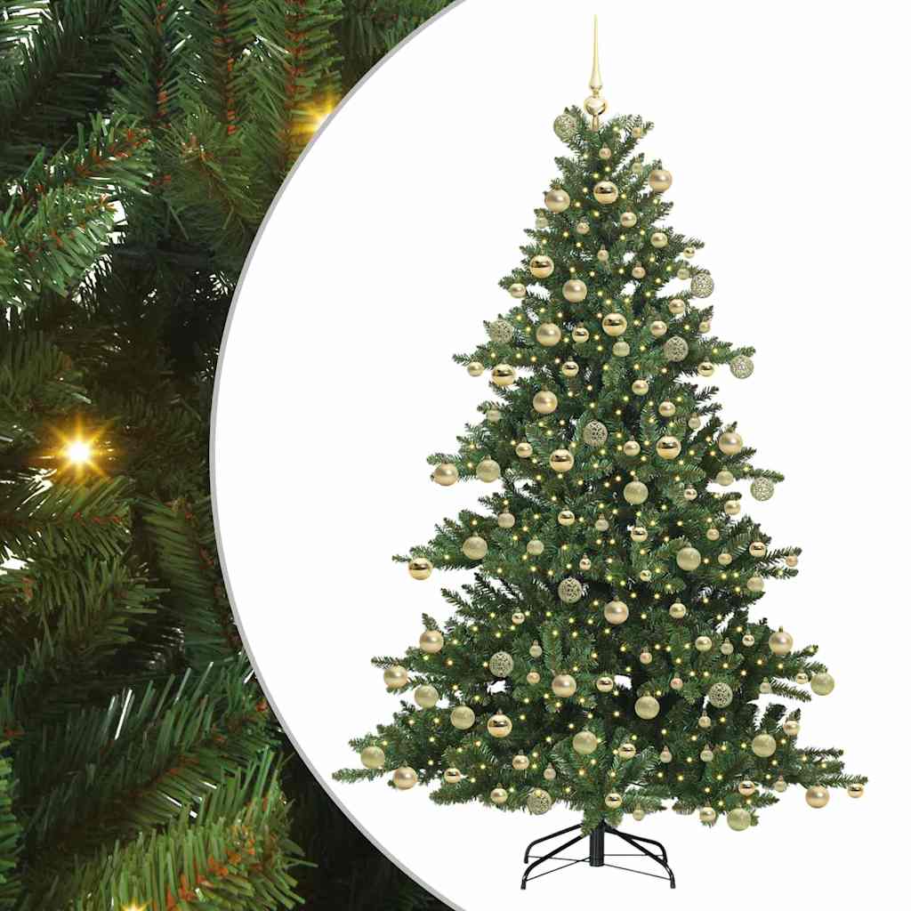 vidaXL Artificial Hinged Christmas Tree Green 180 cm PVC and Steel 2