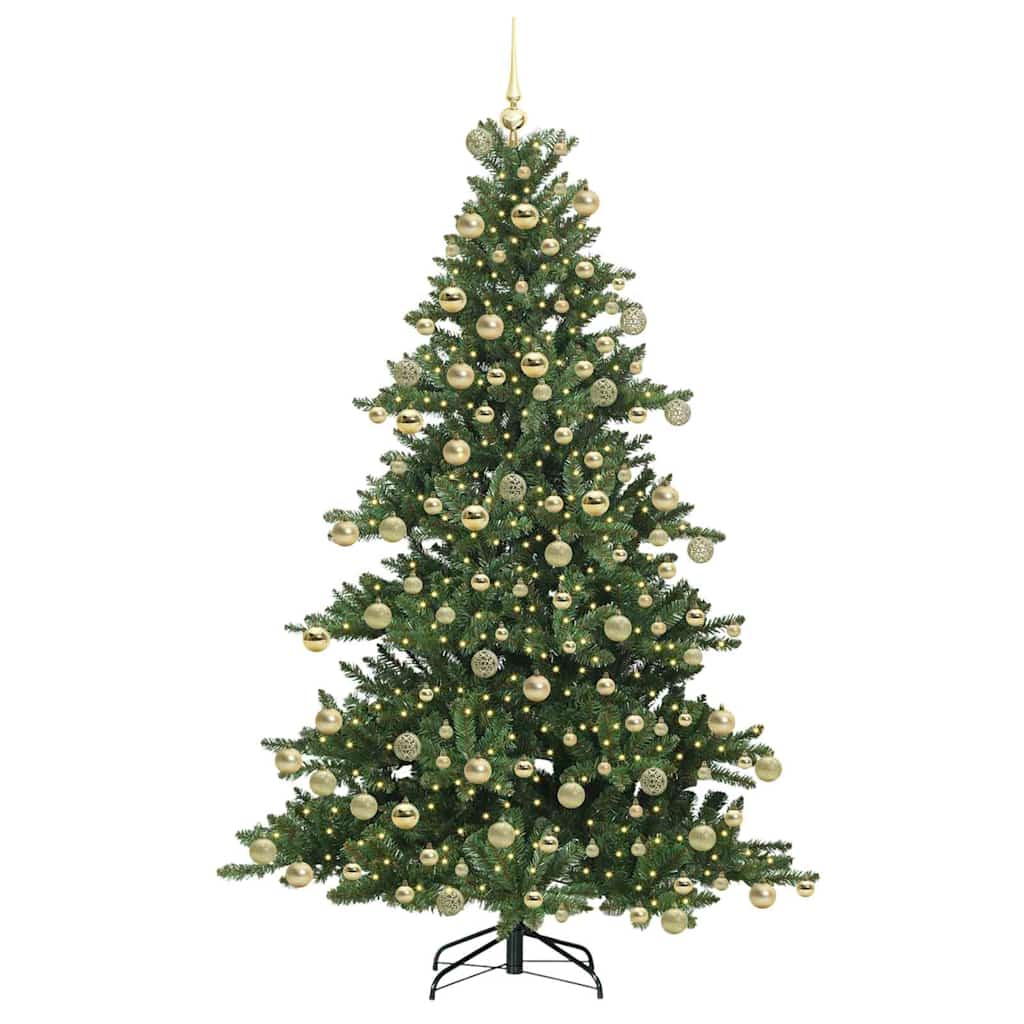 vidaXL Artificial Hinged Christmas Tree Green 180 cm PVC and Steel 3