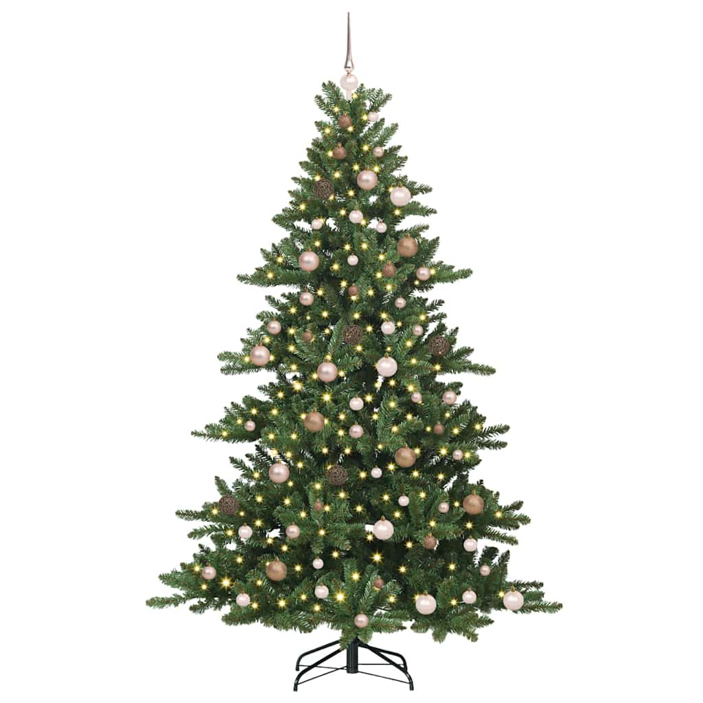 vidaXL Artificial Hinged Christmas Tree Green 210 cm PVC and Steel 3