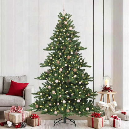 vidaXL Artificial Hinged Christmas Tree Green 240 cm PVC and Steel 1