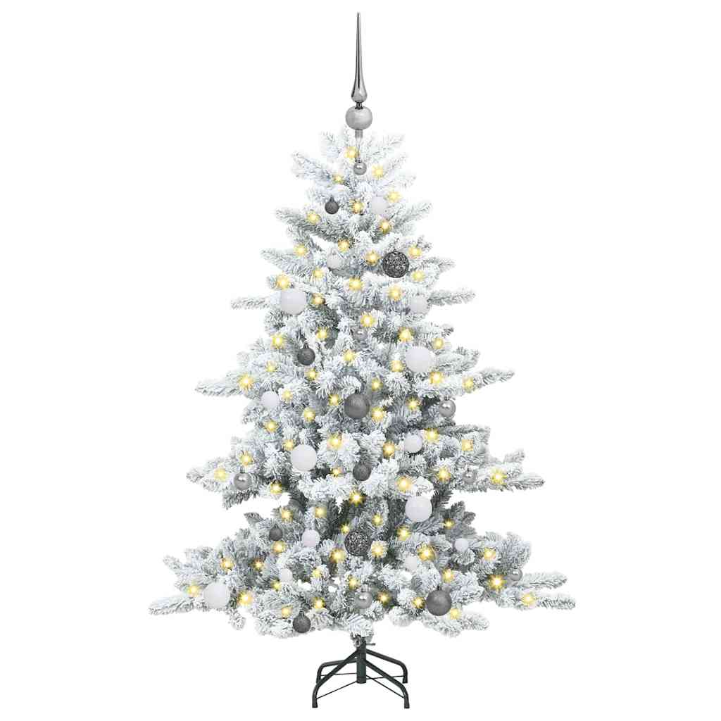 vidaXL Artificial Hinged Christmas Tree White 150 cm PVC and Steel 3