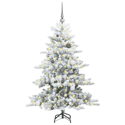 vidaXL Artificial Hinged Christmas Tree White 150 cm PVC and Steel 3
