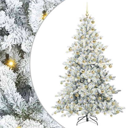 vidaXL Artificial Hinged Christmas Tree White 180 cm PVC and Steel 2