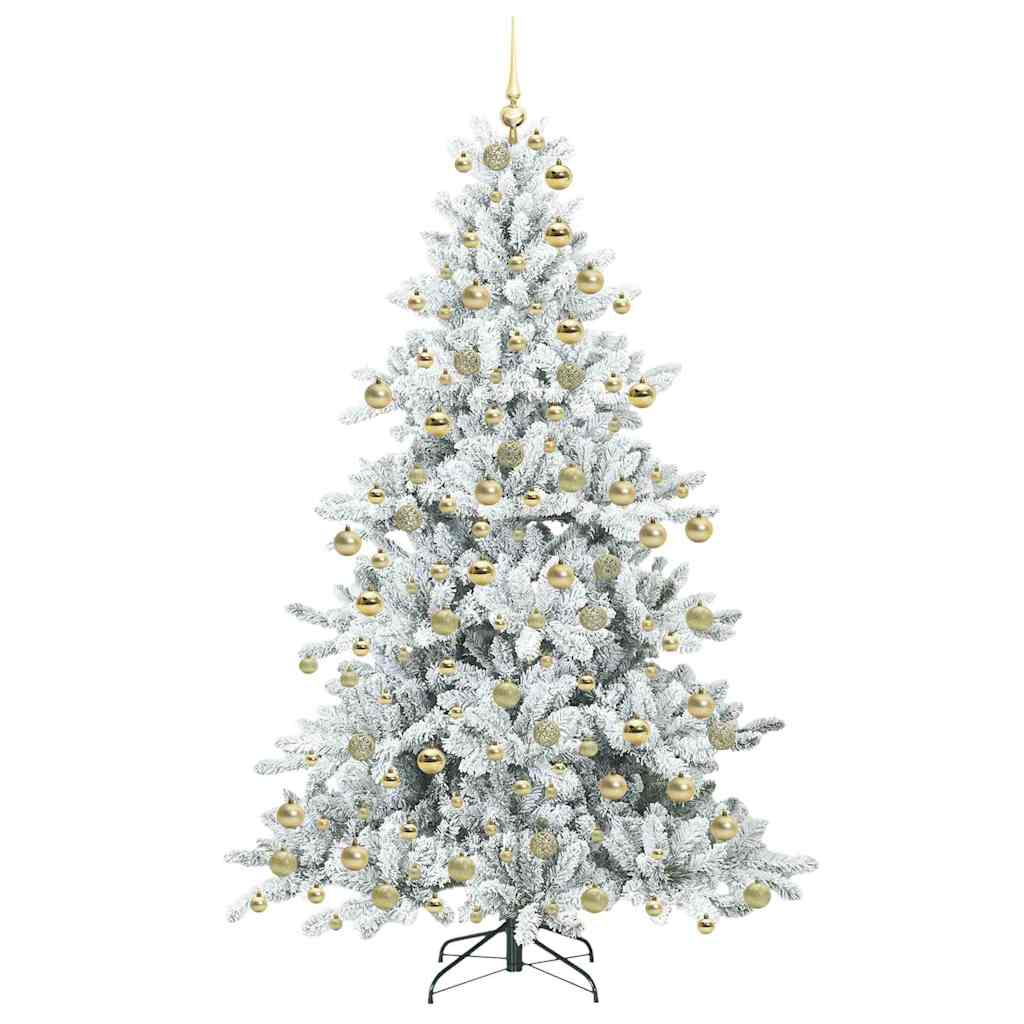 vidaXL Artificial Hinged Christmas Tree White 180 cm PVC and Steel 4