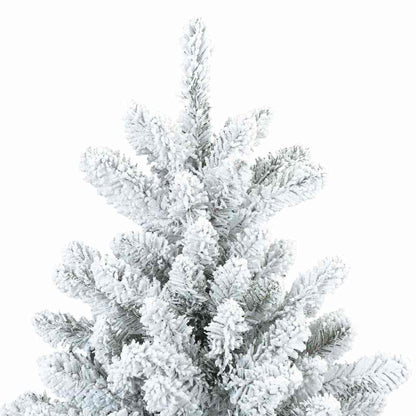 vidaXL Artificial Hinged Christmas Tree White 210 cm PVC and Steel 6