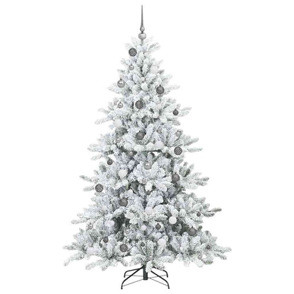 vidaXL Artificial Hinged Christmas Tree White 210 cm PVC and Steel 5