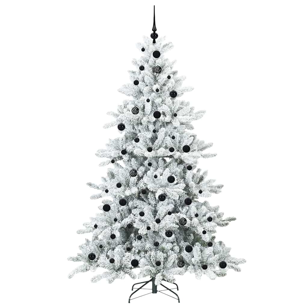 vidaXL Artificial Hinged Christmas Tree White 210 cm PVC and Steel 3