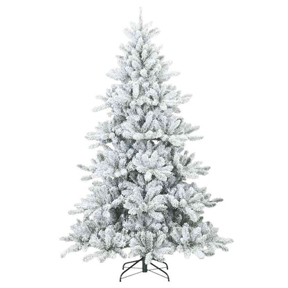 vidaXL Artificial Hinged Christmas Tree White 210 cm PVC and Steel 4