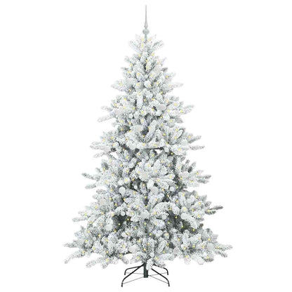 vidaXL Artificial Hinged Christmas Tree White 210 cm PVC and Steel 3