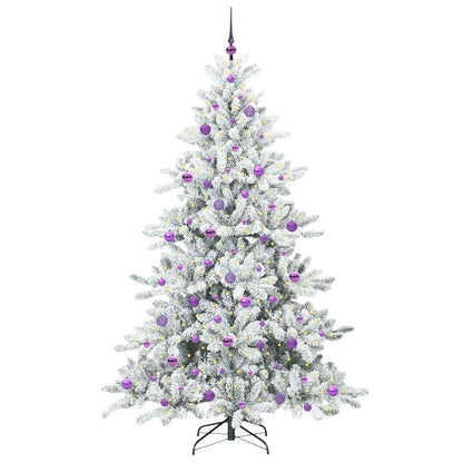 vidaXL Artificial Hinged Christmas Tree White 210 cm PVC and Steel 3