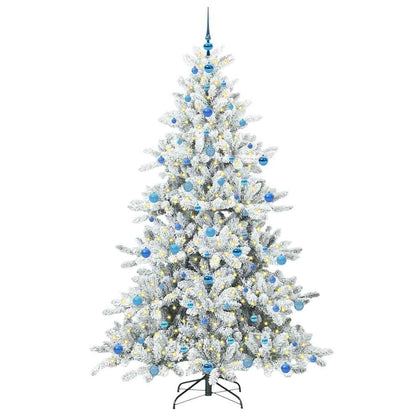 vidaXL Artificial Hinged Christmas Tree White 210 cm PVC and Steel 3