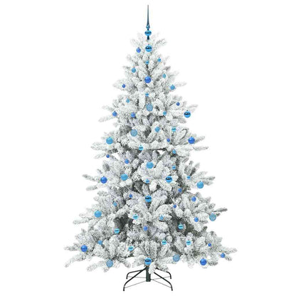 vidaXL Artificial Hinged Christmas Tree White 210 cm PVC and Steel 4