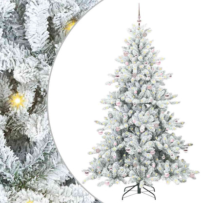 vidaXL Artificial Hinged Christmas Tree White 240 cm PVC and Steel 2