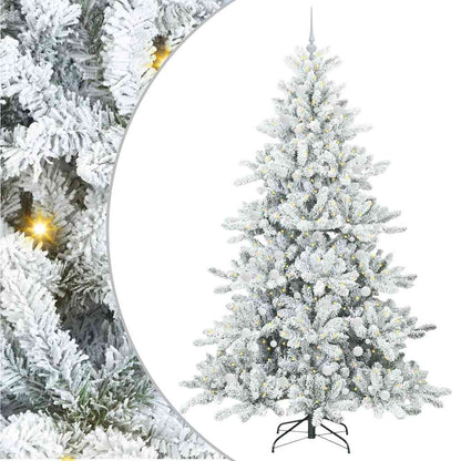 vidaXL Artificial Hinged Christmas Tree White 240 cm PVC and Steel 2