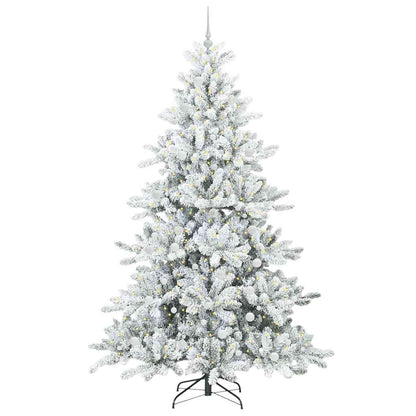 vidaXL Artificial Hinged Christmas Tree White 240 cm PVC and Steel 3
