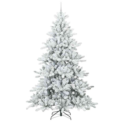 vidaXL Artificial Hinged Christmas Tree White 240 cm PVC and Steel 4
