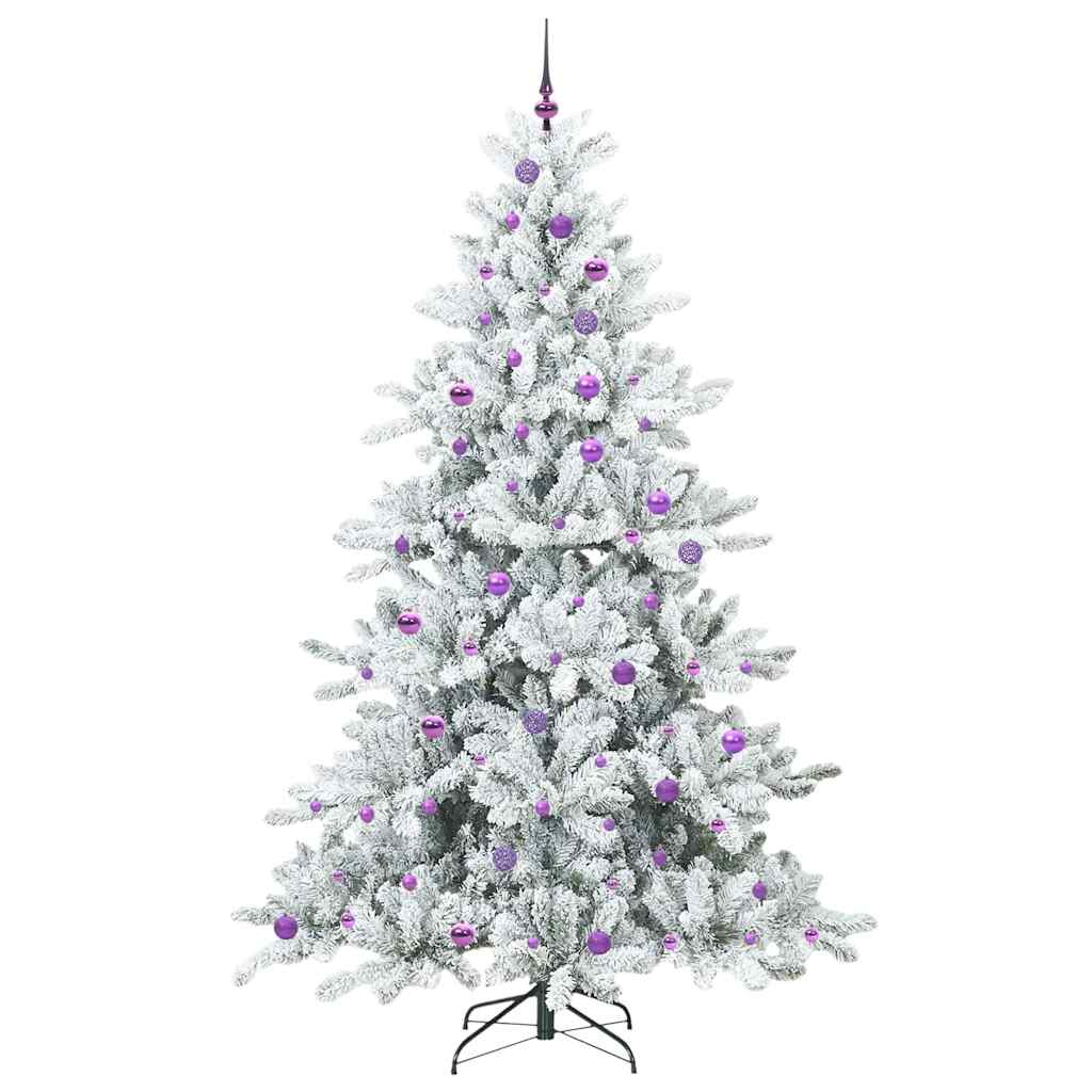 vidaXL Artificial Hinged Christmas Tree White 240 cm PVC and Steel 4