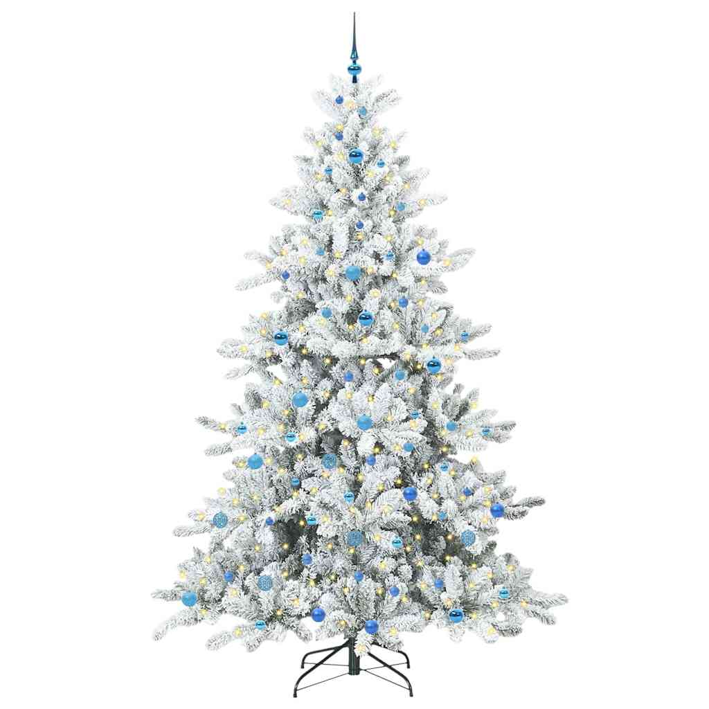vidaXL Artificial Hinged Christmas Tree White 240 cm PVC and Steel 3