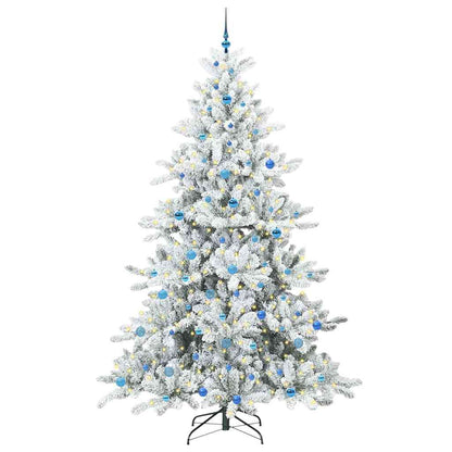 vidaXL Artificial Hinged Christmas Tree White 240 cm PVC and Steel 3