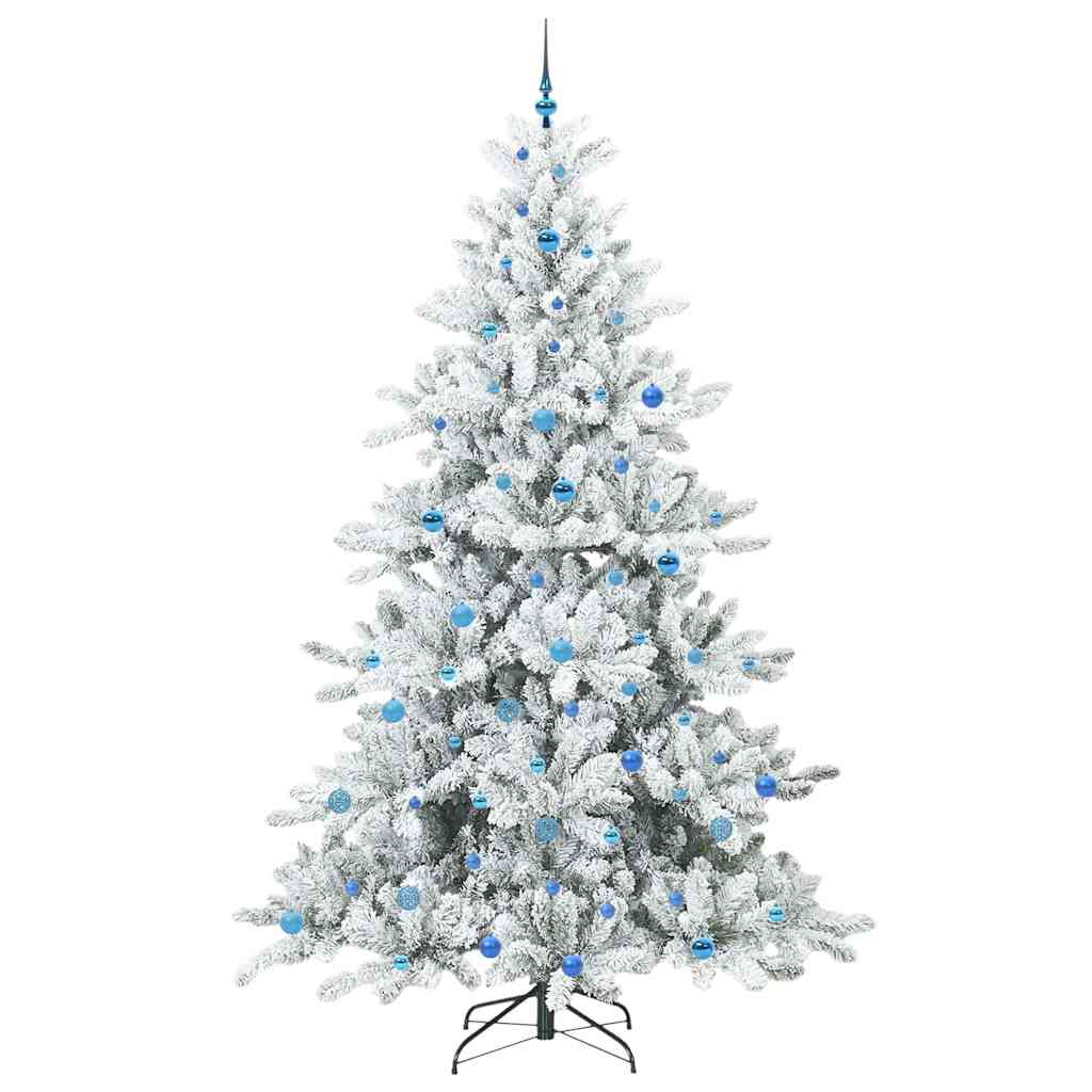 vidaXL Artificial Hinged Christmas Tree White 240 cm PVC and Steel 4