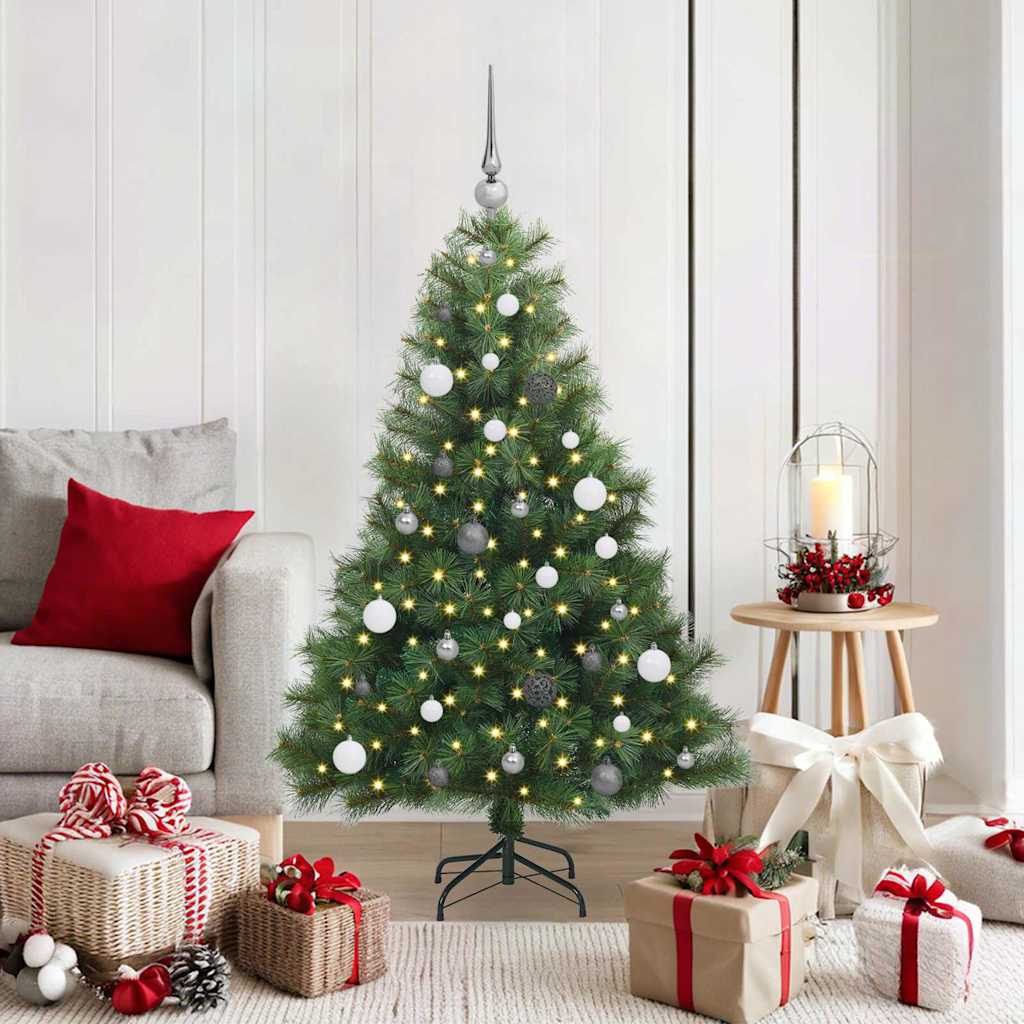 vidaXL Artificial Christmas Tree with 150 LEDs Green 150 cm PE and PVC 1
