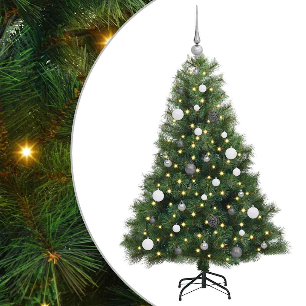 vidaXL Artificial Christmas Tree with 150 LEDs Green 150 cm PE and PVC 2