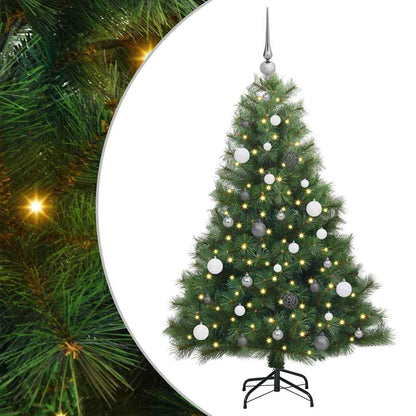 vidaXL Artificial Christmas Tree with 150 LEDs Green 150 cm PE and PVC 2