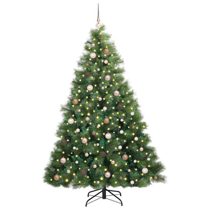 vidaXL Artificial Christmas Tree with 300 LEDs Green 210 cm PE and PVC 3