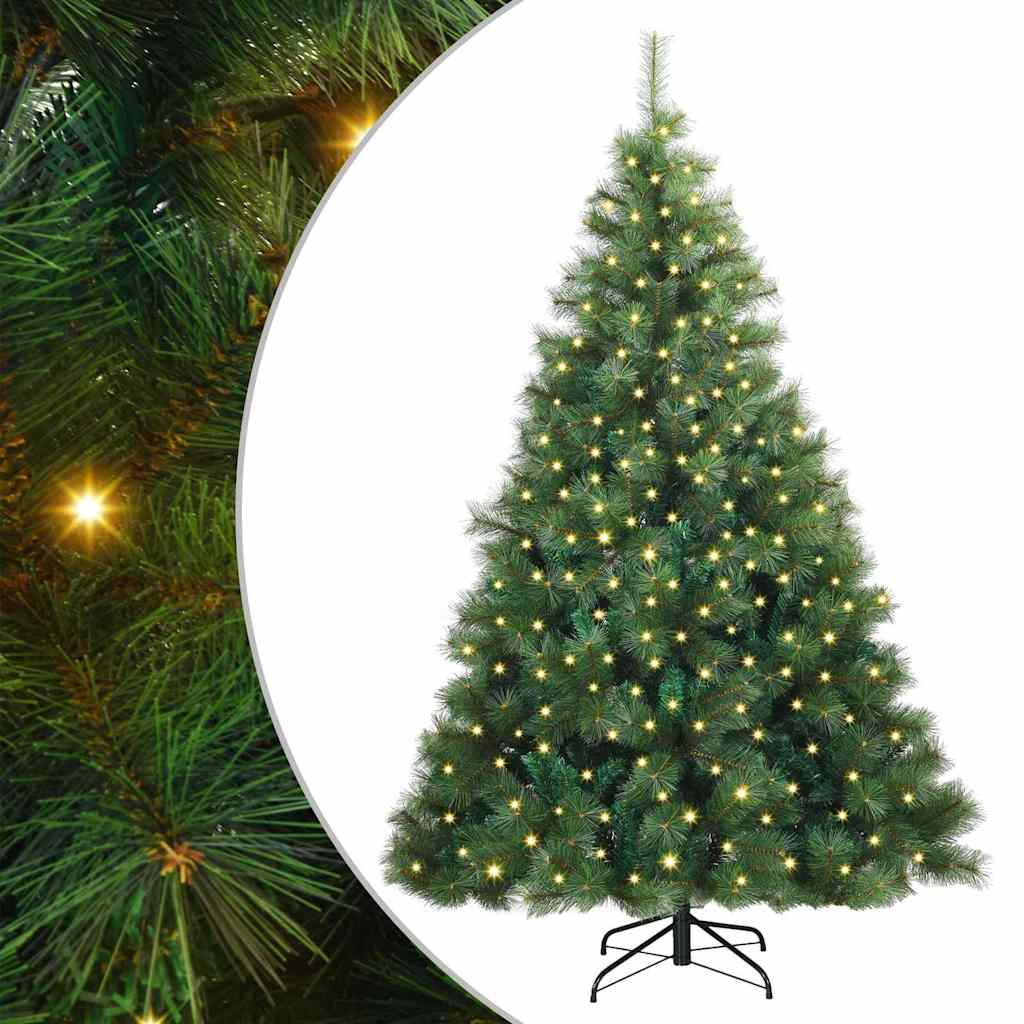 vidaXL Artificial Christmas Tree with 300 LEDs Green 240 cm PE and PVC 2