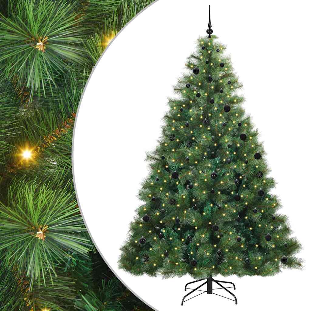vidaXL Artificial Christmas Tree with 300 LEDs Green 240 cm PE and PVC 2