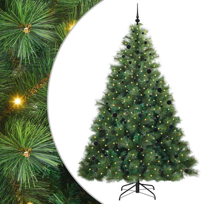 vidaXL Artificial Christmas Tree with 300 LEDs Green 240 cm PE and PVC 2