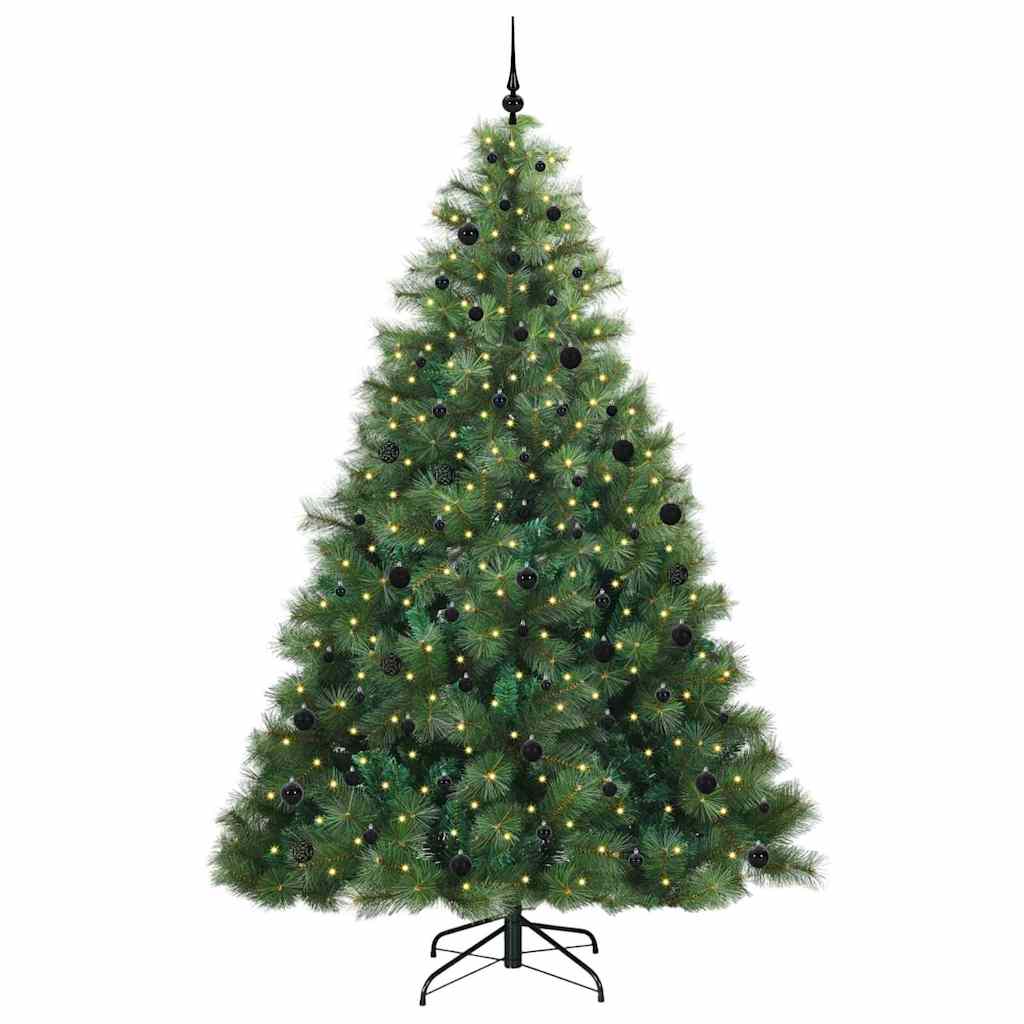 vidaXL Artificial Christmas Tree with 300 LEDs Green 240 cm PE and PVC 3
