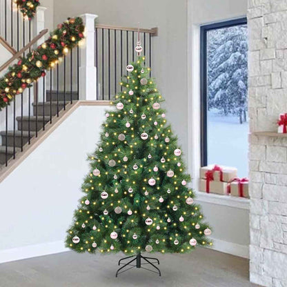 vidaXL Artificial Christmas Tree with 300 LEDs Green 240 cm PE and PVC 1