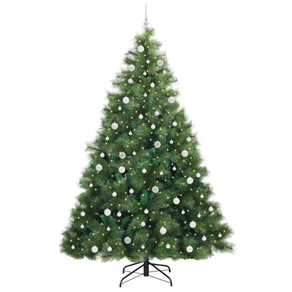 vidaXL Artificial Christmas Tree with 300 LEDs Green 240 cm PE and PVC 3
