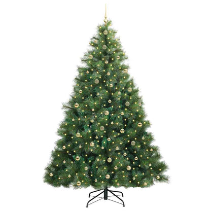 vidaXL Artificial Christmas Tree with 300 LEDs Green 240 cm PE and PVC 3