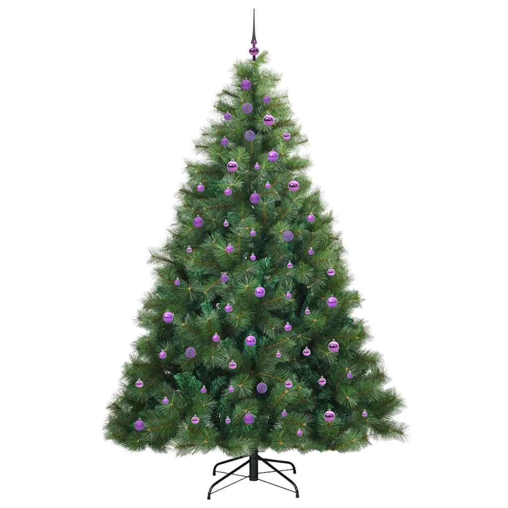 vidaXL Artificial Christmas Tree with 300 LEDs Green 240 cm PE and PVC 4