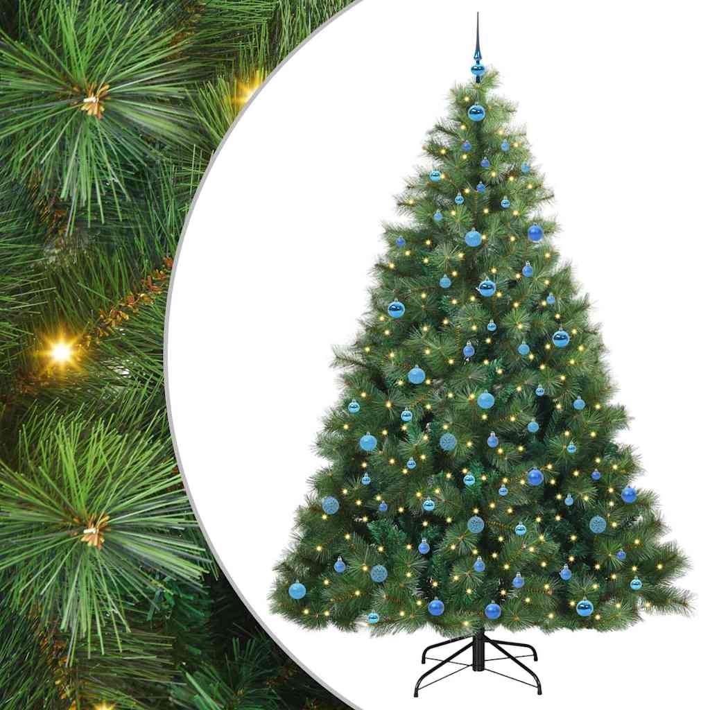 vidaXL Artificial Christmas Tree with 300 LEDs Green 240 cm PE and PVC 2