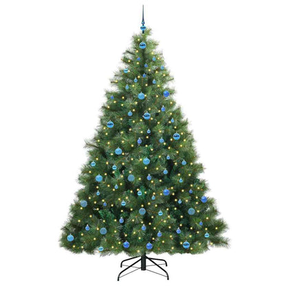 vidaXL Artificial Christmas Tree with 300 LEDs Green 240 cm PE and PVC 3