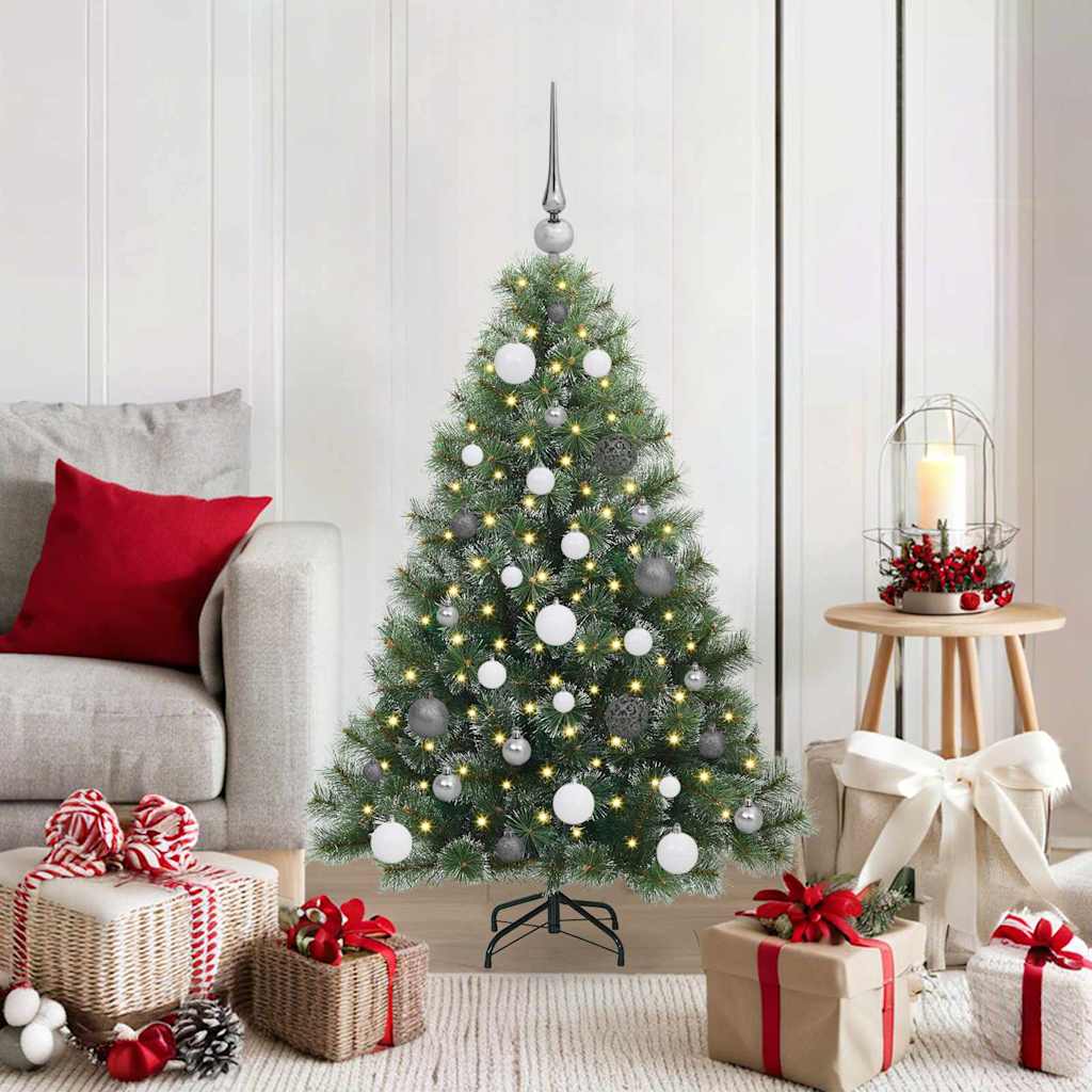vidaXL Artificial Christmas Tree with 150 LEDs Green 120 cm PE and PVC 1