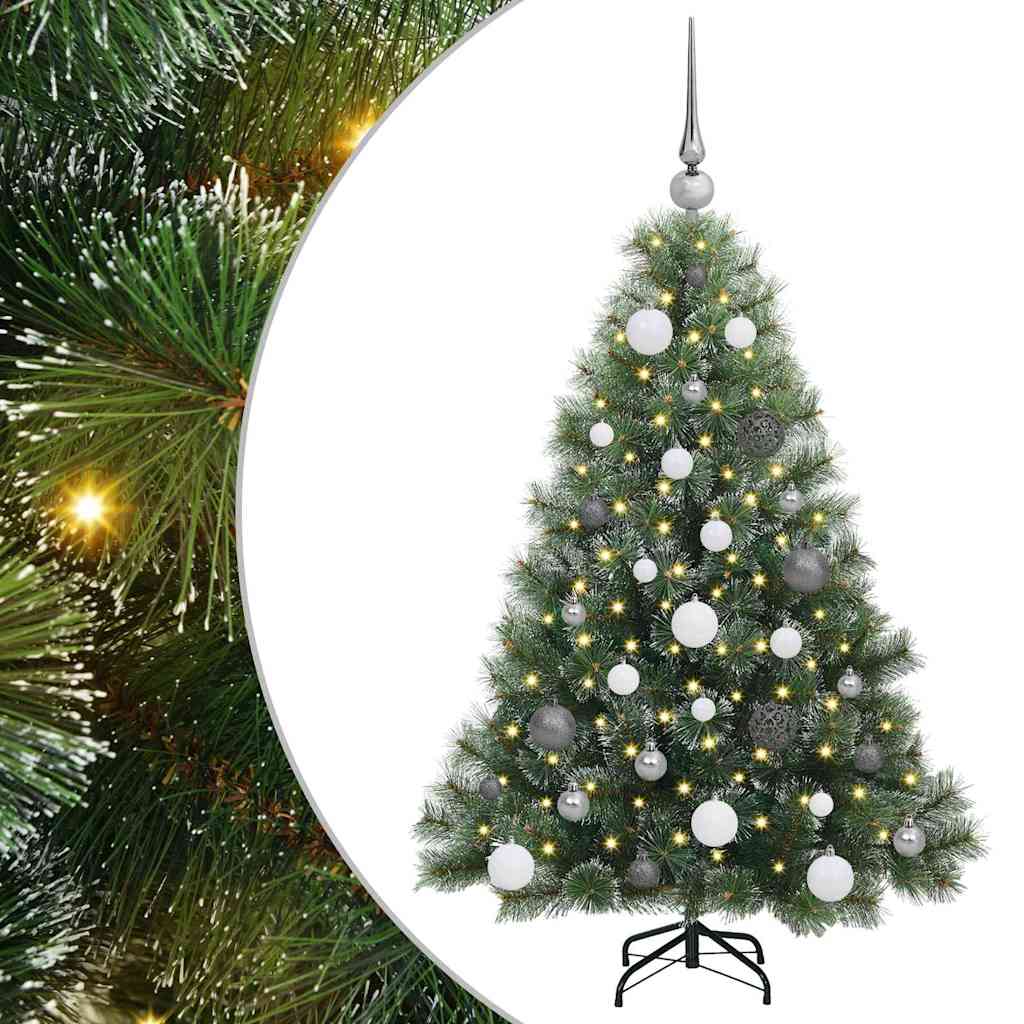 vidaXL Artificial Christmas Tree with 150 LEDs Green 120 cm PE and PVC 2
