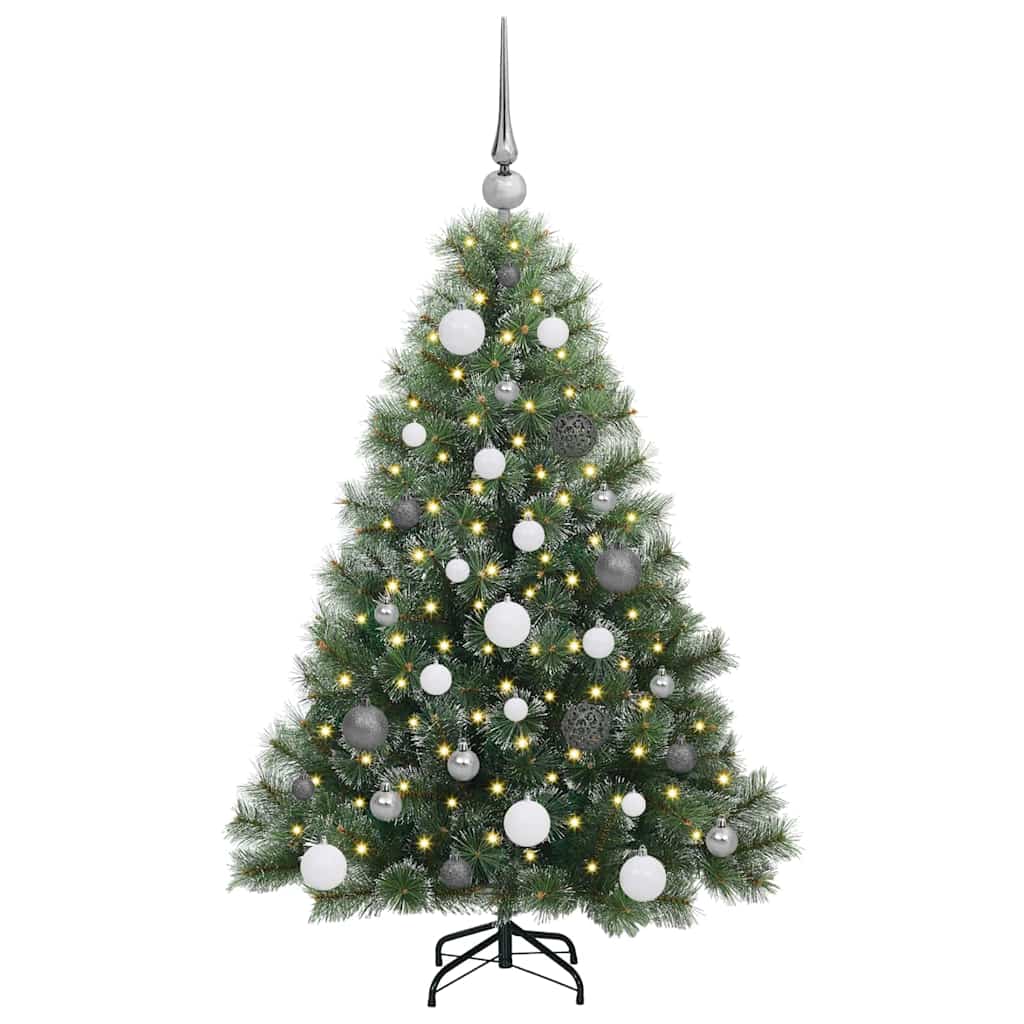 vidaXL Artificial Christmas Tree with 150 LEDs Green 120 cm PE and PVC 3