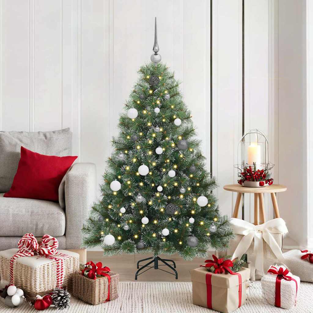 vidaXL Artificial Christmas Tree with 150 LEDs Green 150 cm PE and PVC 1